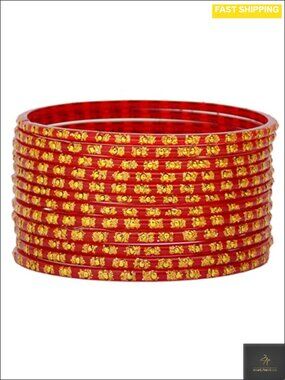 Indian Glass Bangles Set of 12 Traditional Bridal Ethnic Bracelets